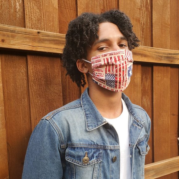 Bandana/Flag Handmade Cotton Face Mask,Reuse/Wash - Picture 4 of 4